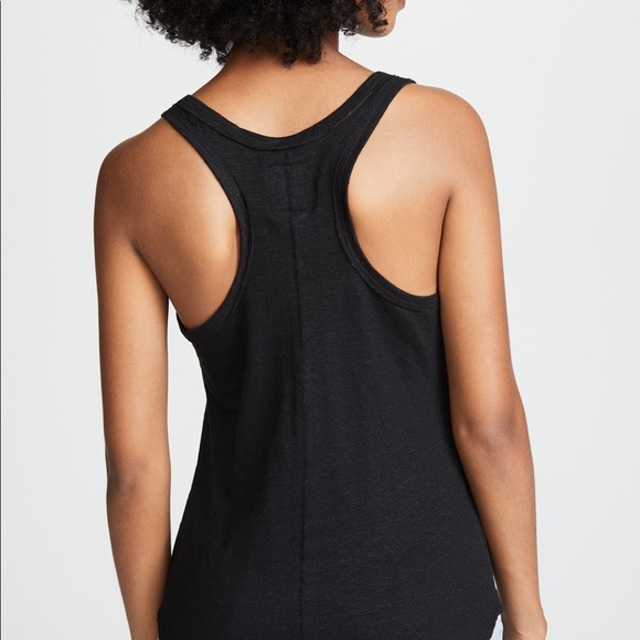 CHASER Black Seamed Shirttail Racerback Tank Top Size Large - Picture 4 of 9